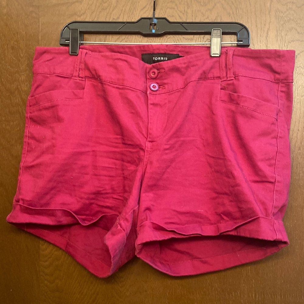 Torrid Raspberry/Magenta Cuffed Shorts